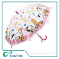 19inch custom printed clear little girl umbrella